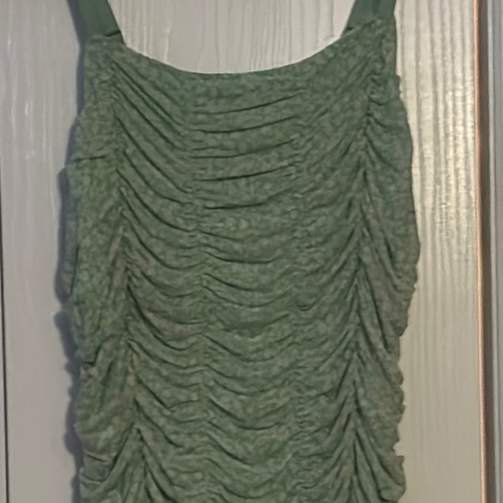 Green Ruched Women's Top